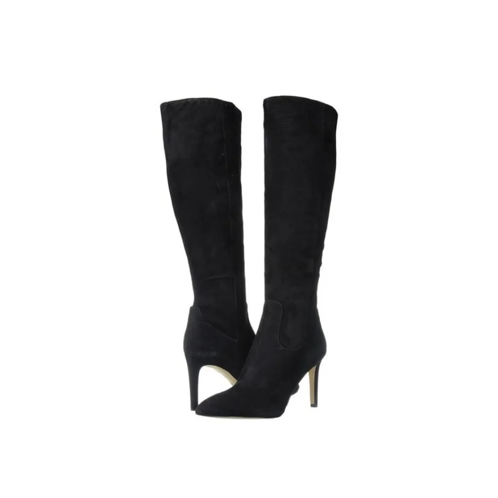 Classy Chic Sam Edelman Black Suede Boots 8M - Picture 1 of 7